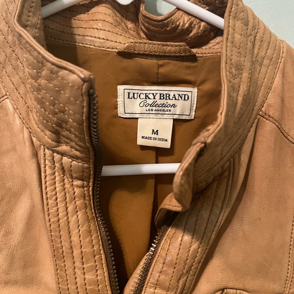 Lucky Brand Tan Leather Jacket - Picture 4 of 5